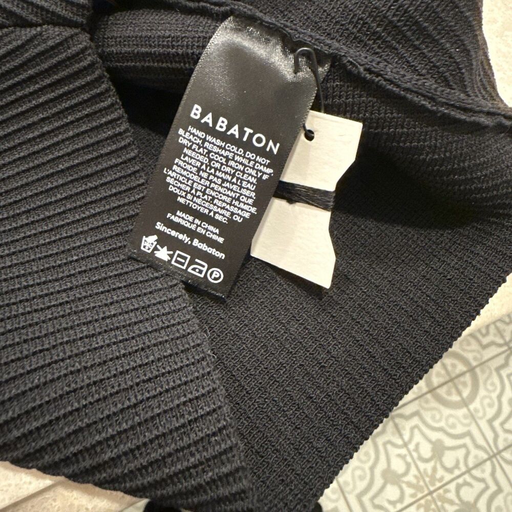 Aritzia Babaton Sculpt Knit Racer High Neck Crop Tank Black Compressive Size M - Picture 5 of 6